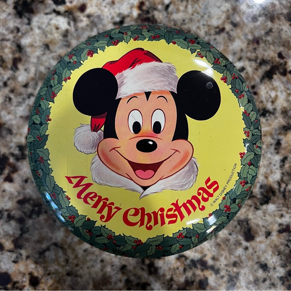 Disney Mickey Mouse Vintage Christmas Tin
